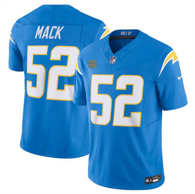 Men & Women & Youth Los Angeles Chargers #52 Khalil Mack Blue 2024 F.U.S.E. With 4-Star C Patch Vapor Untouchable Limited Stitched Jersey